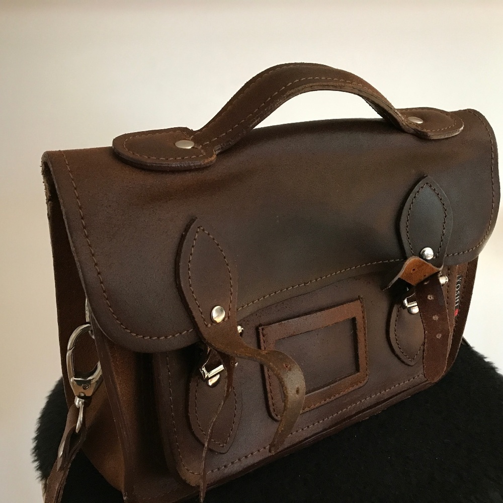 Yoshi Dewhurst Leather Retro Satchel Bag Brown